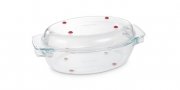 Oválný pekáč s poklopem GrandCHEF 35 x 21 cm, skleněný